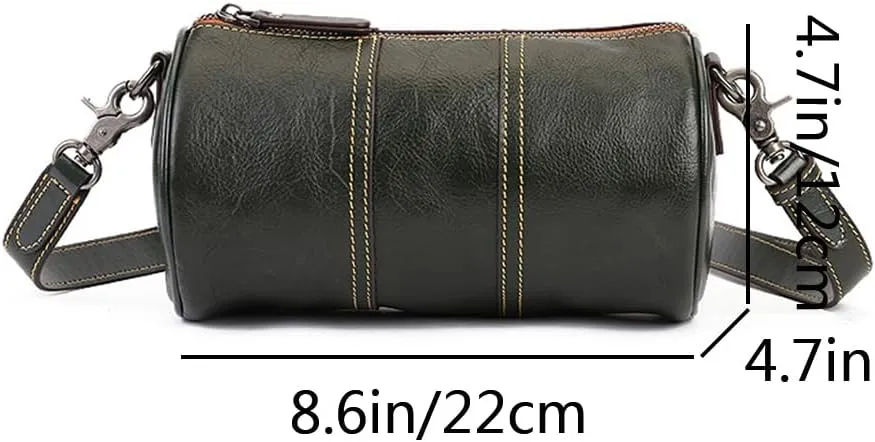 Women Sling Bag Purse Crossbody Shoulder Bag Leather Retro Cylindrical Mobile Phone Packet Satchel
