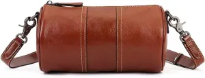 Women Sling Bag Purse Crossbody Shoulder Bag Leather Retro Cylindrical Mobile Phone Packet Satchel