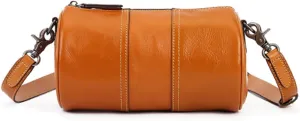 Women Sling Bag Purse Crossbody Shoulder Bag Leather Retro Cylindrical Mobile Phone Packet Satchel