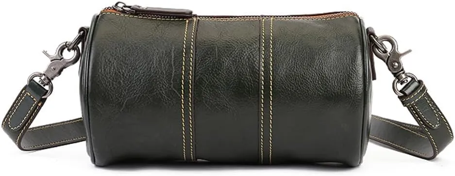Women Sling Bag Purse Crossbody Shoulder Bag Leather Retro Cylindrical Mobile Phone Packet Satchel