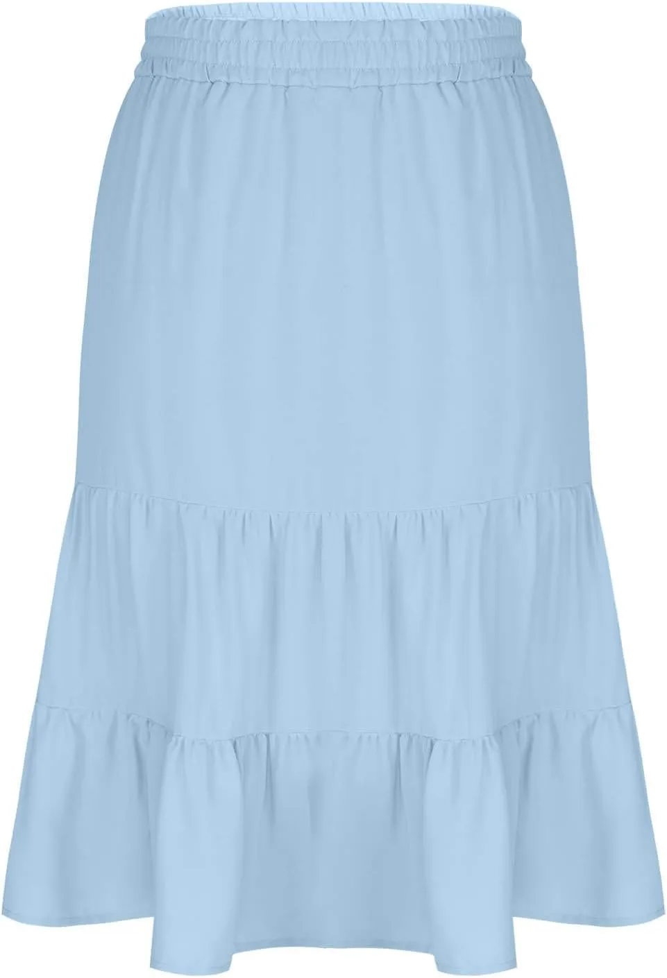 Womens Causal High Waisted Summer Midi Skirts Flowy Palazzo A-Line Long Skirt with Pockets Beach Outfits Clothes