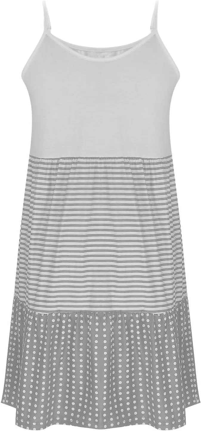 Womens Dress Spaghetti Strap Swing Sleeveless Layered Flowy Going Out Dress Summer Loose Fit Beach Vacation Sundress