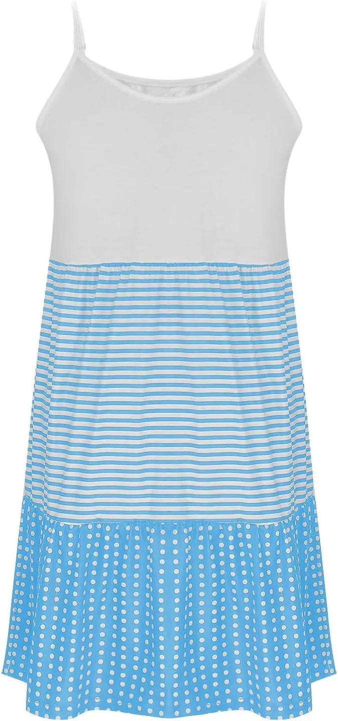 Womens Dress Spaghetti Strap Swing Sleeveless Layered Flowy Going Out Dress Summer Loose Fit Beach Vacation Sundress