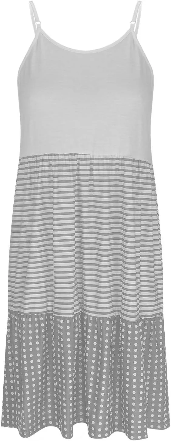Womens Dress Spaghetti Strap Swing Sleeveless Layered Flowy Going Out Dress Summer Loose Fit Beach Vacation Sundress