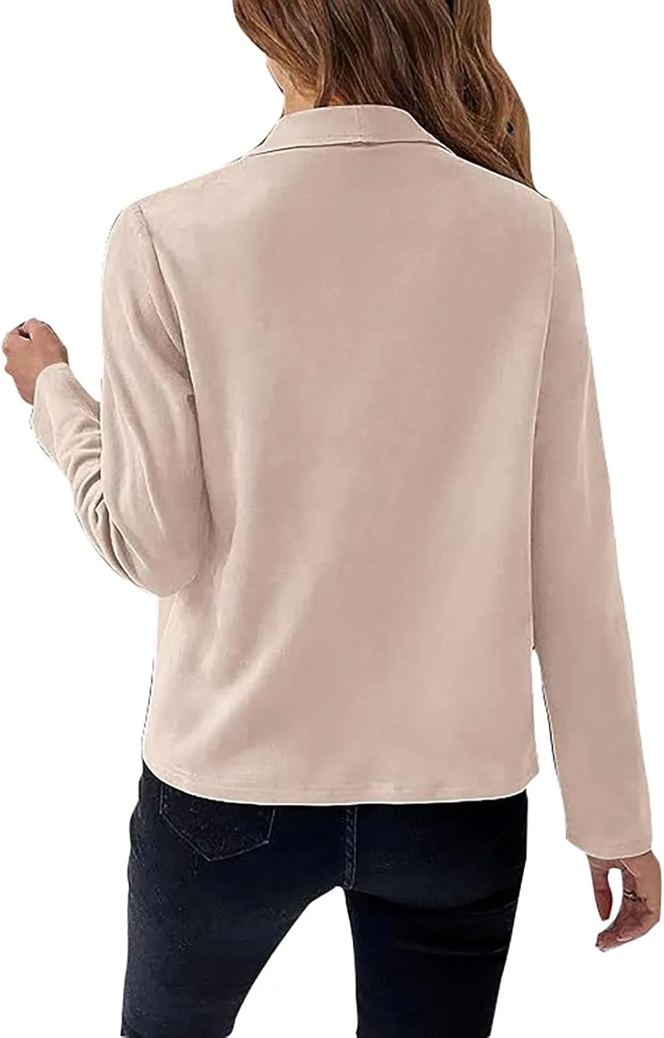 Women's Faux Suede Jacket 2024 Fall Long Sleeve Zipper Lapel Cropped Coat with Pockets Y2K Moto Jackets Outwear