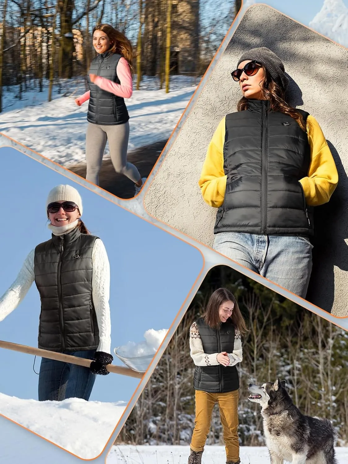 Womens Heated Vest with 12000mAh Battery - Three Heating Settings, App Controllable
