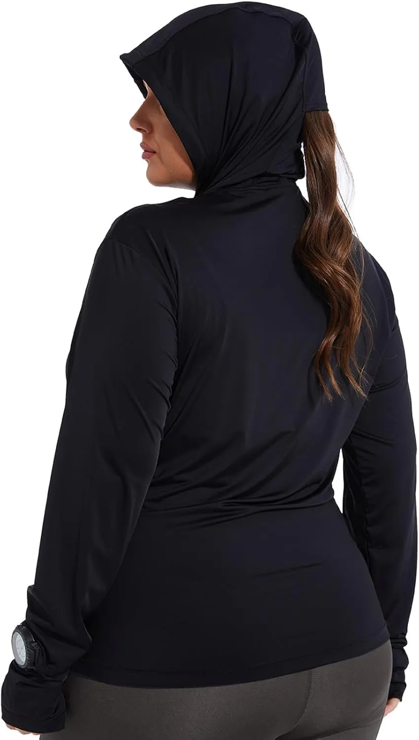 Womens Plus Size Lightweight Sun Protection Jacket SPF Hoodie UPF 50  Full Zip Cooling Summer with Thumb Hole
