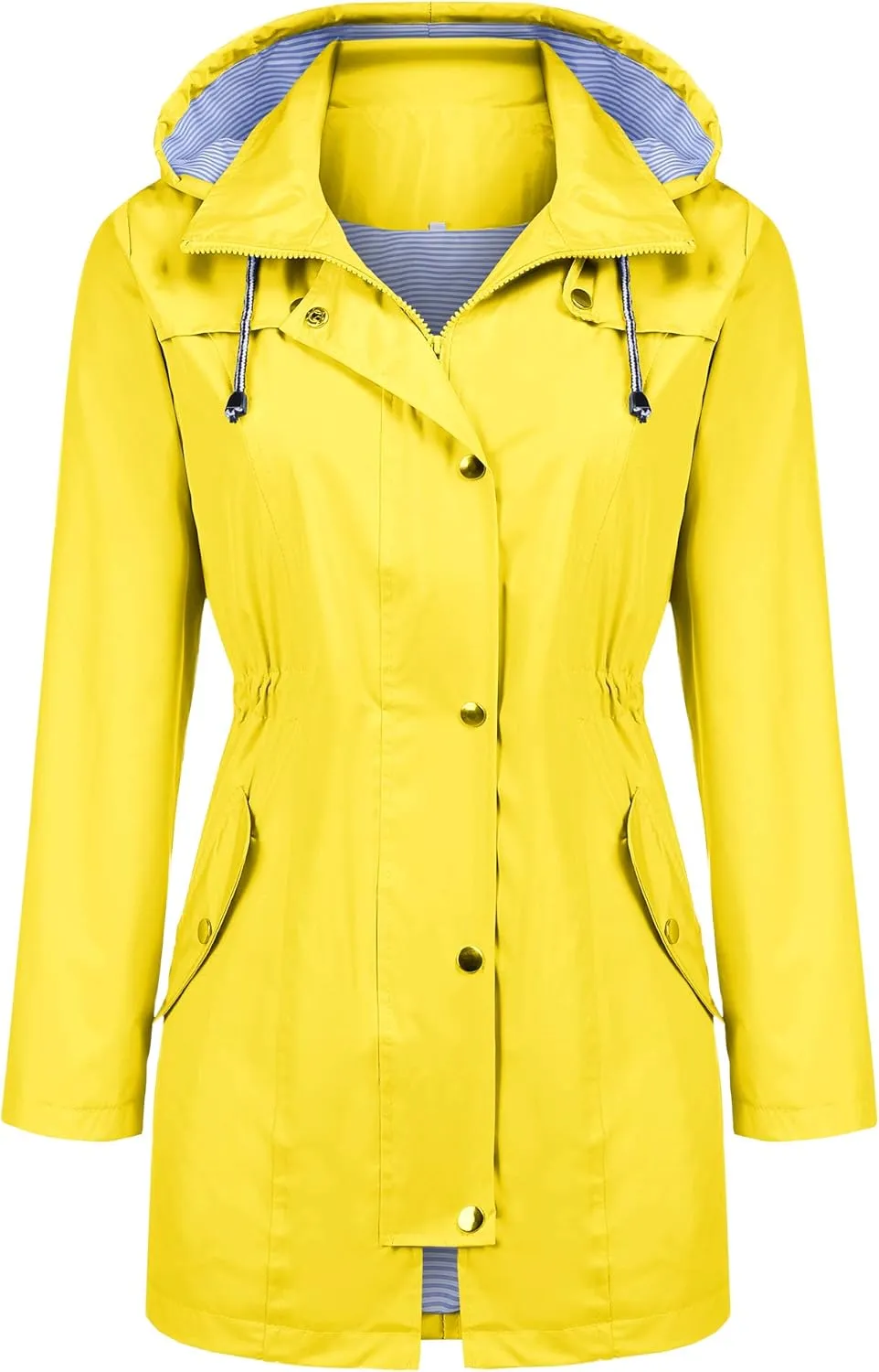 Women's Raincoats Windbreaker Rain Jacket Waterproof Lightweight Outdoor Hooded Trench Coats S-XXL