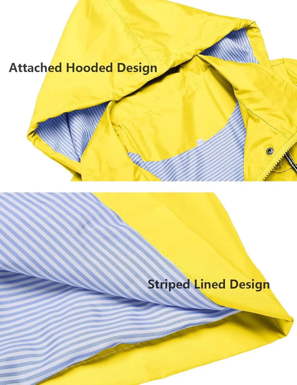 Women's Raincoats Windbreaker Rain Jacket Waterproof Lightweight Outdoor Hooded Trench Coats S-XXL