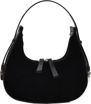 Women’s Suede Crescent Shoulder Bag Leather Top handle Tote Purse Brown Suede Handbag Y2K Underarm Bag Half Moon Purse