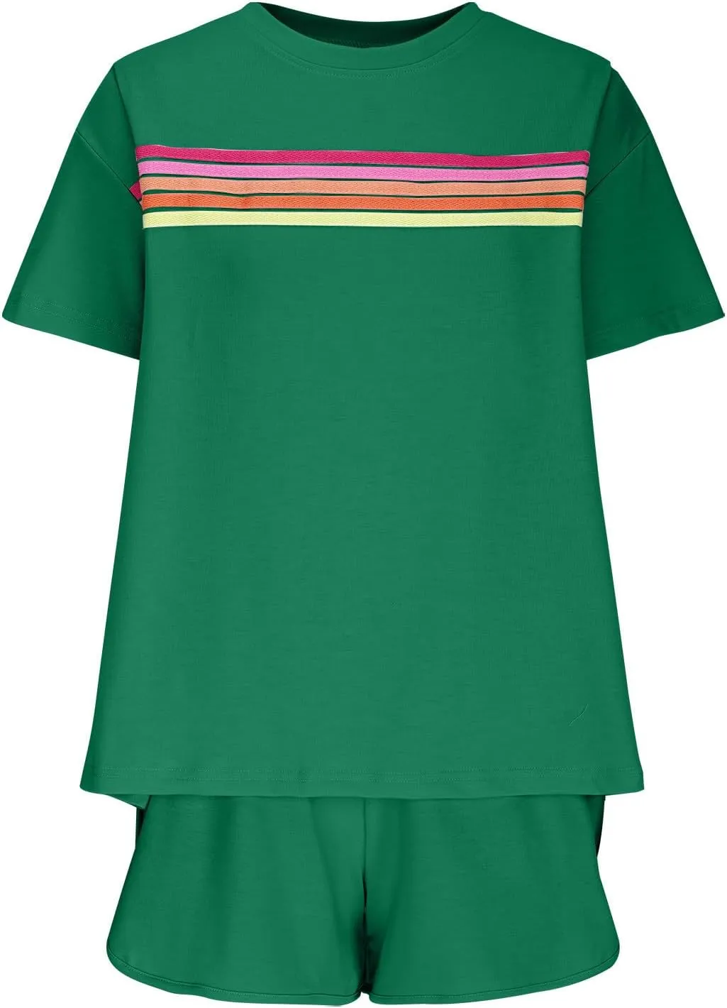 Womens Summer 2 Piece Sets Striped Short Sleeve T Shirts and Shorts Loungewear Matching Set Tracksuit Sweatsuit