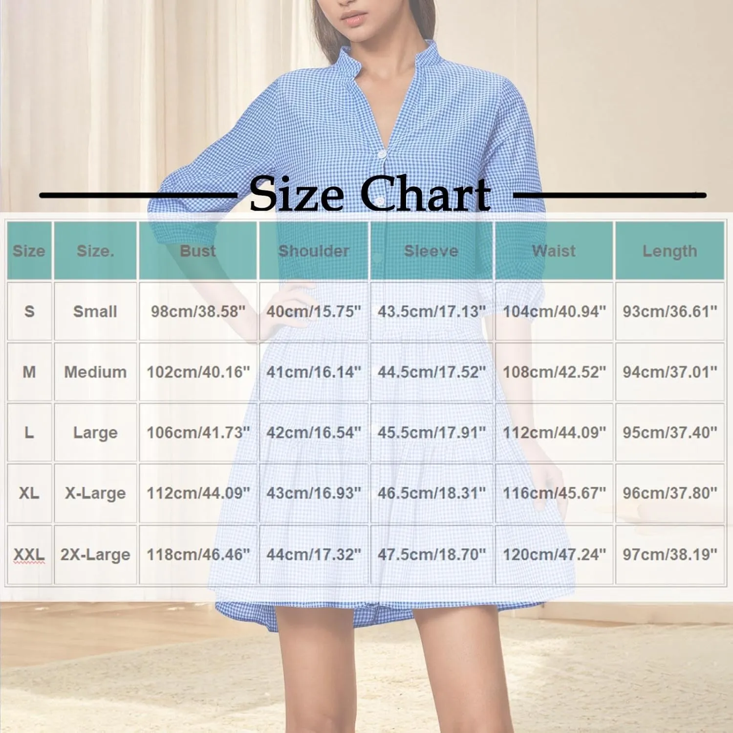 Women's Summer Plaid Midi Dresses Short Sleeve Button V Neck Casual Loose Fit Shirt Dress Beach Vacation Sundress