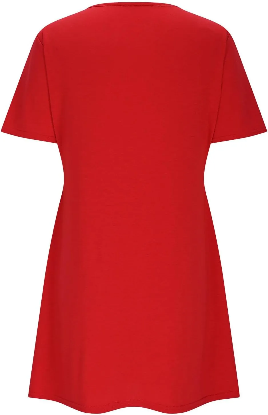 Women's Summer Short Sleeve Keyhole Neck Midi Dresses Casual Loose Fit Pleated T-Shirt Sundress Solid Beach Dress