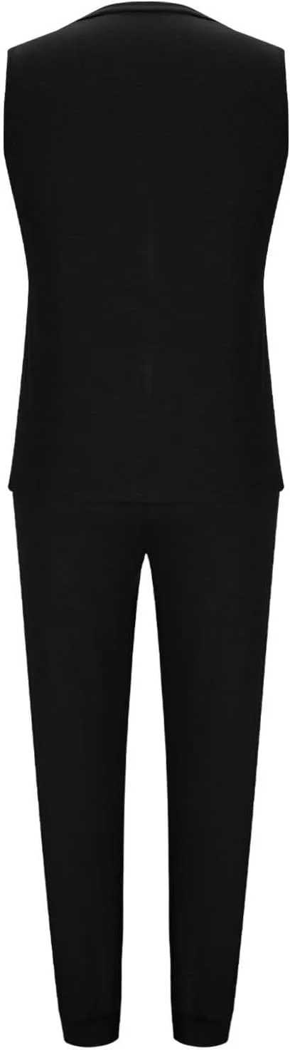 Women's Two Piece Summer Sets Tank Top Wide Leg Sweat Pants 2 Piece Outfits Matching Lounge Sets Tracksuit Sweatsuit