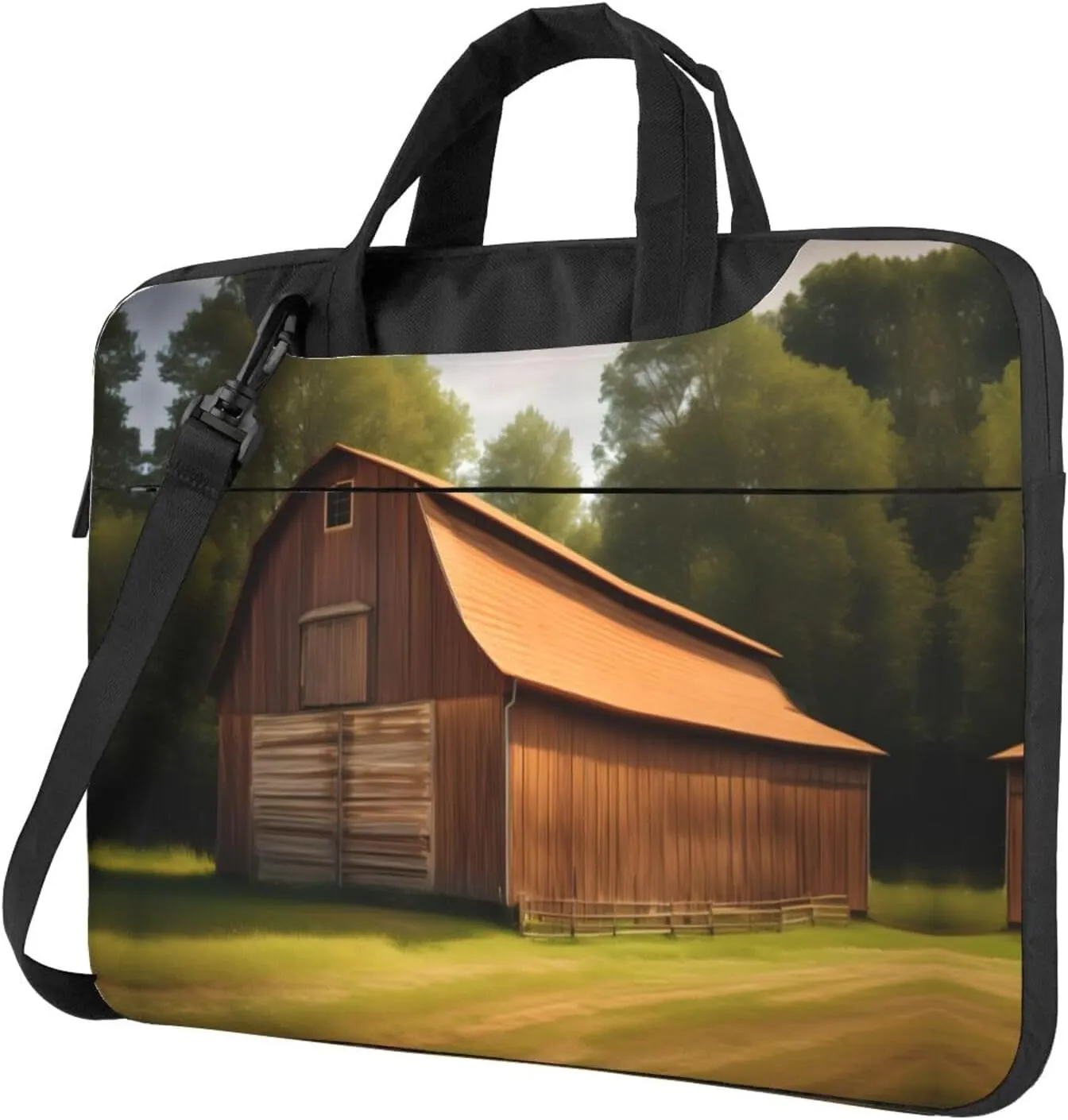Wooden Barn Countryside Laptop Bag - Shockproof & Stylish Laptop Handbag For Unique And Safe Laptop Transportation