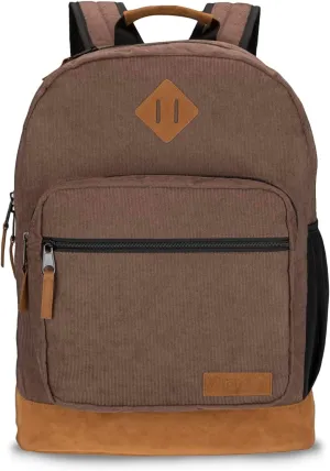 Wrangler Yellowstone Western-Style Backpack Coated Canvas Water Resistant Casual Daypack for Travel, Class, Everyday Use with Padded Laptop Notebook Sleeve (Brown Corduroy)