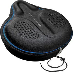 X Wing Bike Seat Cover Padded with Memory Foam OR Gel, Bicycle Saddle Soft for Men Women, Comfort Exercise Cycle Seats Cushion Padded Fits Stationary Bikes, Spin, for Indoor and Outdoor Cycling
