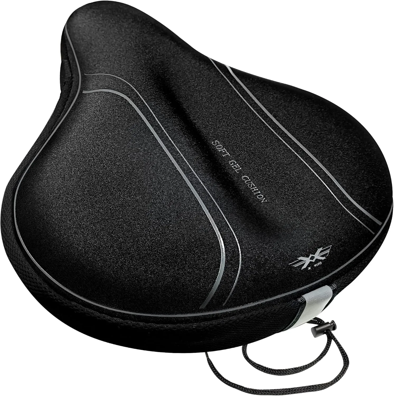 X Wing Bike Seat Cover Padded with Memory Foam OR Gel, Bicycle Saddle Soft for Men Women, Comfort Exercise Cycle Seats Cushion Padded Fits Stationary Bikes, Spin, for Indoor and Outdoor Cycling