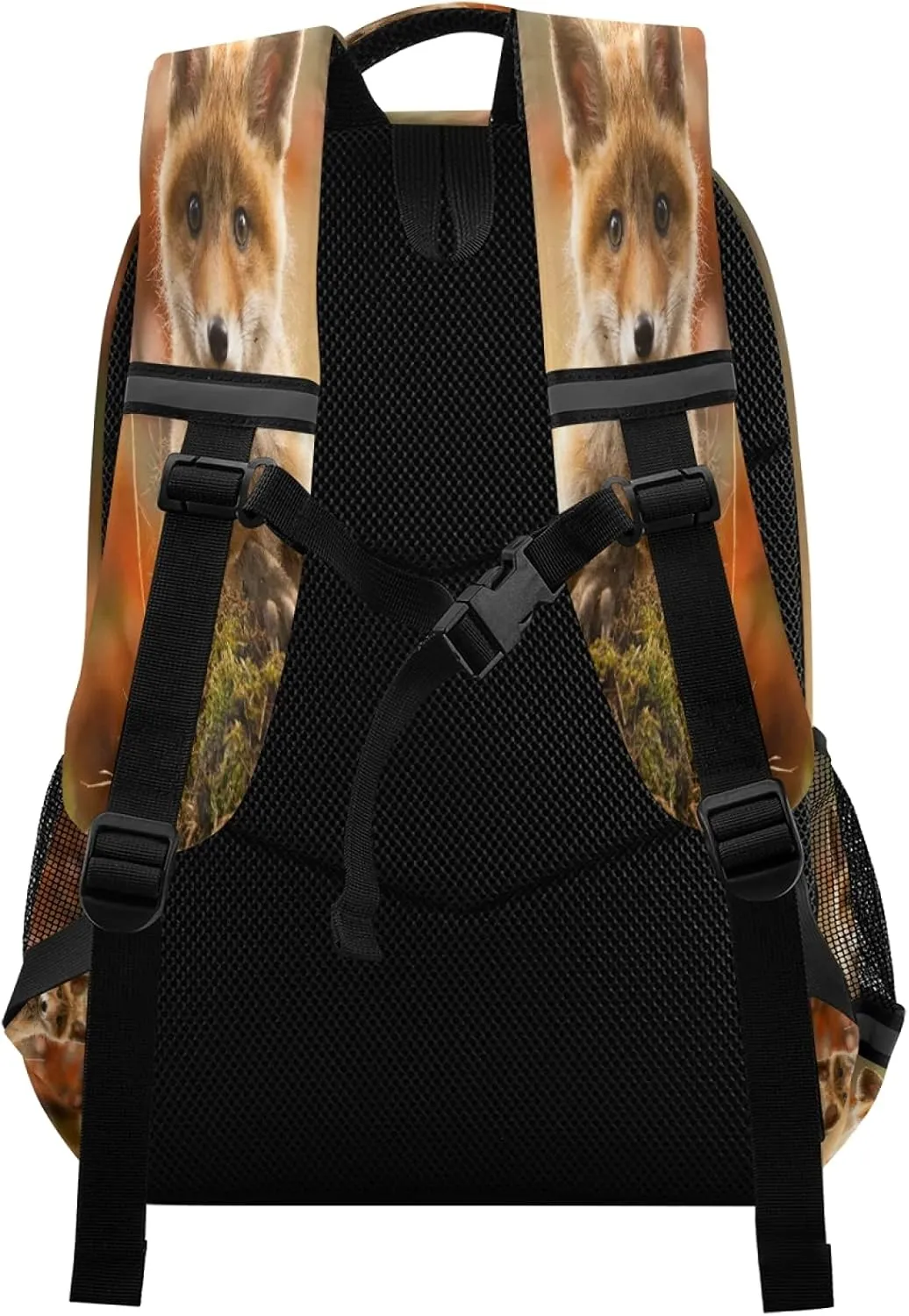 xigua Cute Fox Print Travel Backpack for School Water Resistant Bookbag