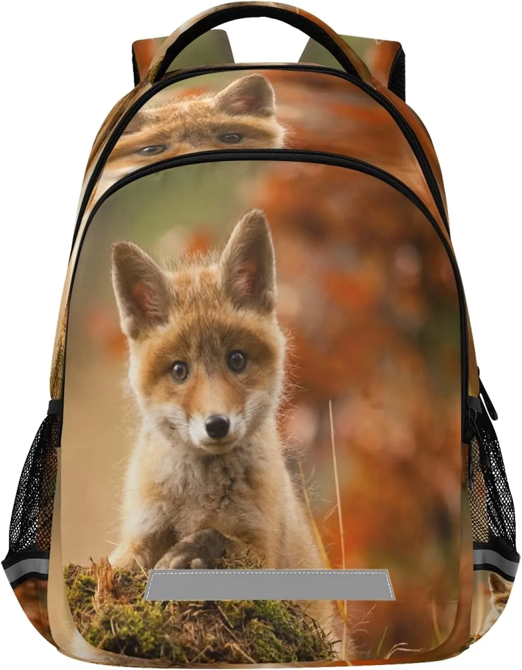 xigua Cute Fox Print Travel Backpack for School Water Resistant Bookbag