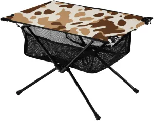 xigua Leopard Print Folding Camping Table,Portable Camp Table with Carry Bag Beach Table Folding Table for Picnic, Camp,Party,Travel189