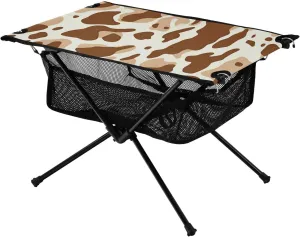 xigua Leopard Print Folding Camping Table,Portable Camp Table with Carry Bag Beach Table Folding Table for Picnic, Camp,Party,Travel190