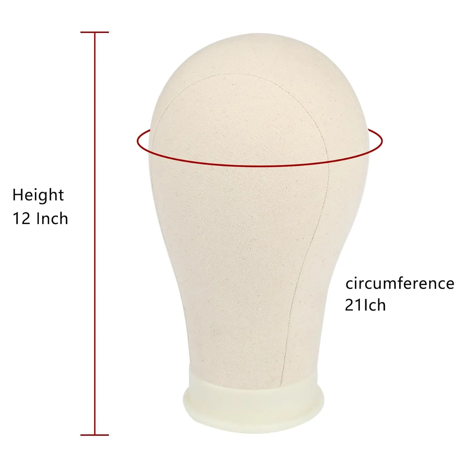XTREND 21"-24'' Poly Canvas Block Head for Making Head Weft/Wig/Hair Extension Making Display Styling Mannequin Head with Stand Set Manikin Canvas Head Hair Accessories