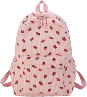 YFGBCX Cute Strawberry Backpack Kawaii Aesthetic Backpack College Laptop Backpack for Women Fashion Travel Daypack