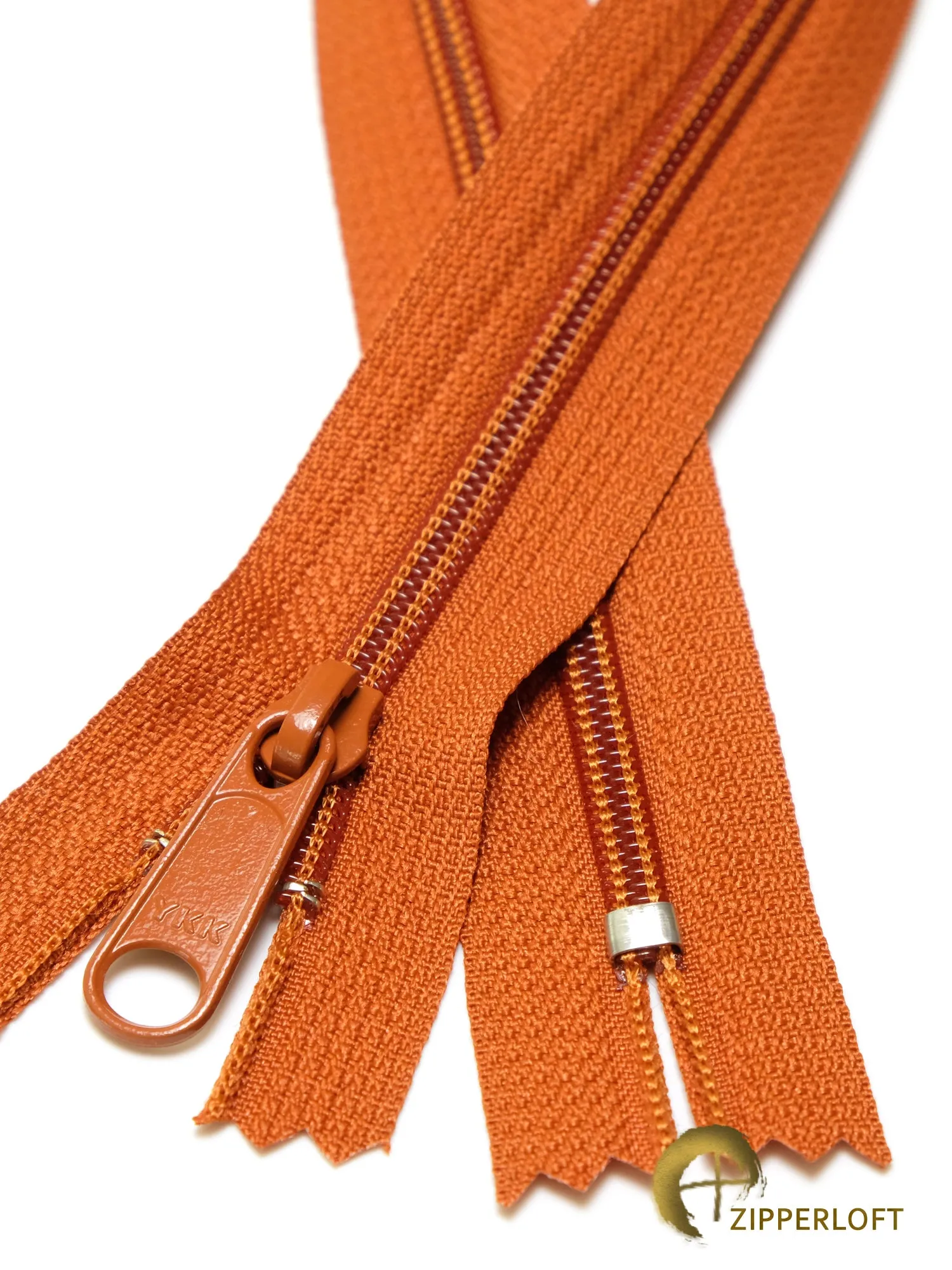 YKK #4.5 Heavy Duty Nylon Coil Purse Zipper (16/20/24") - 102 Burnt Orange