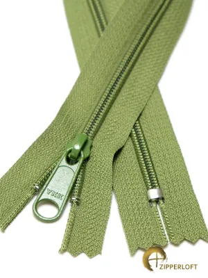 YKK #4.5 Heavy Duty Nylon Coil Purse Zipper (16/20/24") - 528 Olive Green