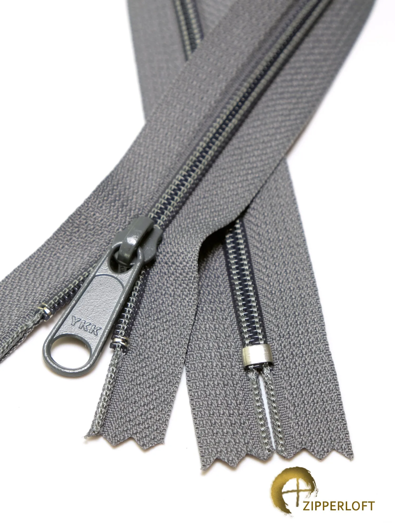 YKK #4.5 Heavy Duty Nylon Coil Purse Zipper (8/16/20/24/32") - 578 Granite Grey