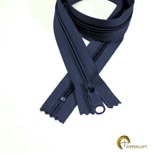 YKK #4.5 Heavy Duty Nylon Coil Purse Zippers (16/20/24/25") - 560 Deep Cove Blue