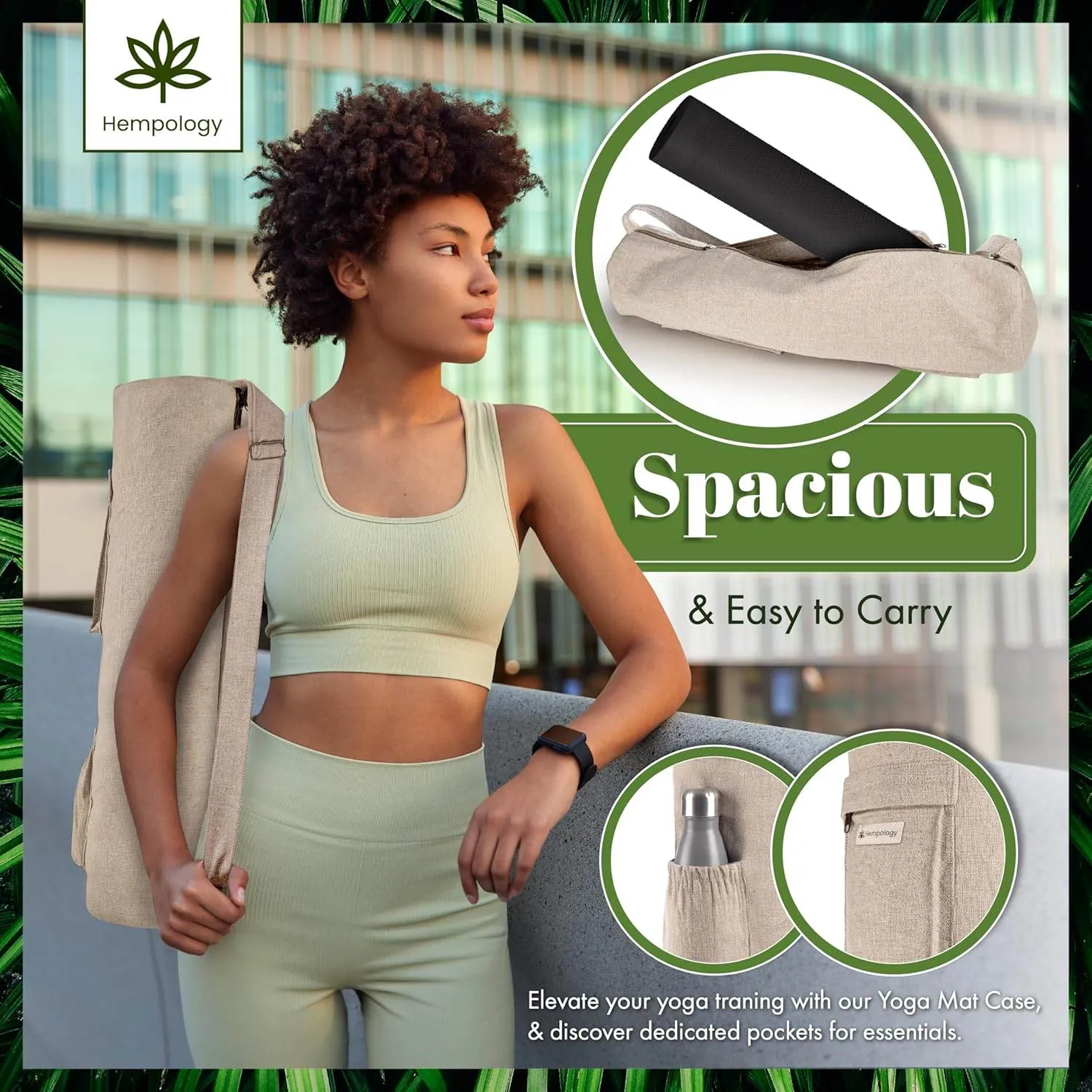 Yoga Mat Bag - Adjustable Strap Carrier for Standard Size Mats, Bag for Men and Women