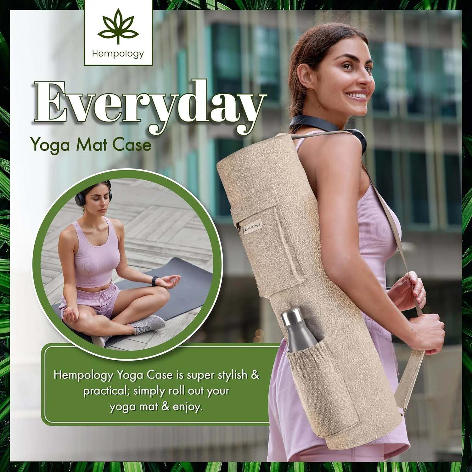 Yoga Mat Bag - Adjustable Strap Carrier for Standard Size Mats, Bag for Men and Women
