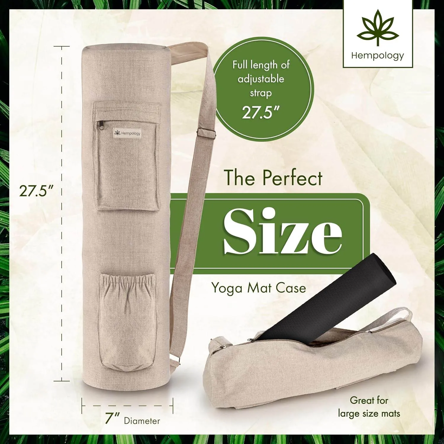 Yoga Mat Bag - Adjustable Strap Carrier for Standard Size Mats, Bag for Men and Women