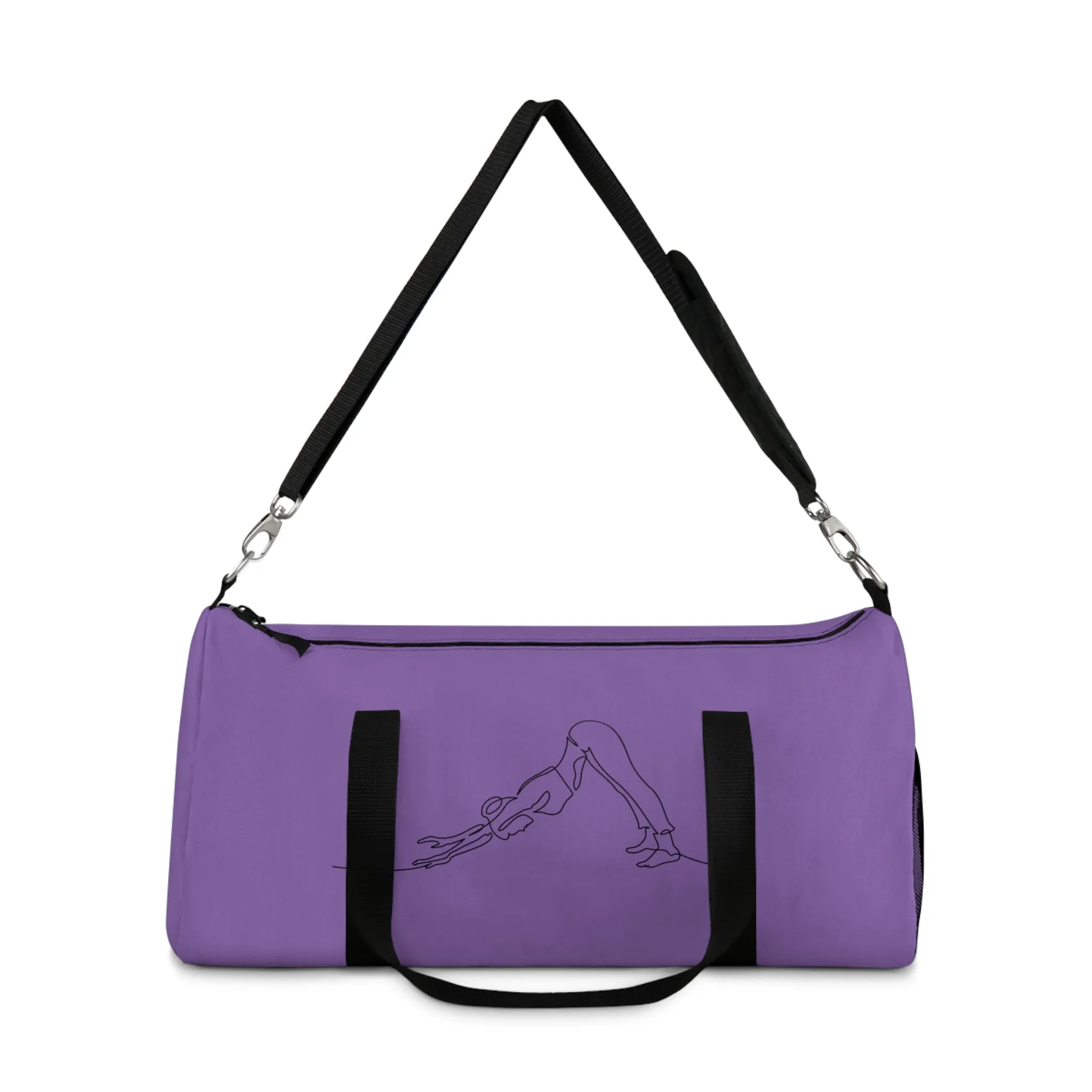 Yoga Pose Purple Duffel Bag