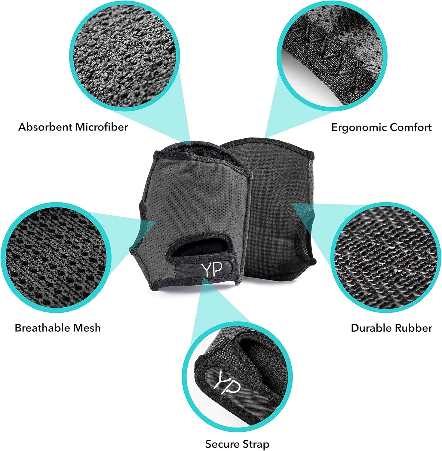 YogaPaws Elite Padded Anti Slip Grip Gloves for Women and Men for Yoga, Power Yoga, Pilates, Cycling, Crossfit, Outdoor Exercise, Weight Training and for Sweaty Hands