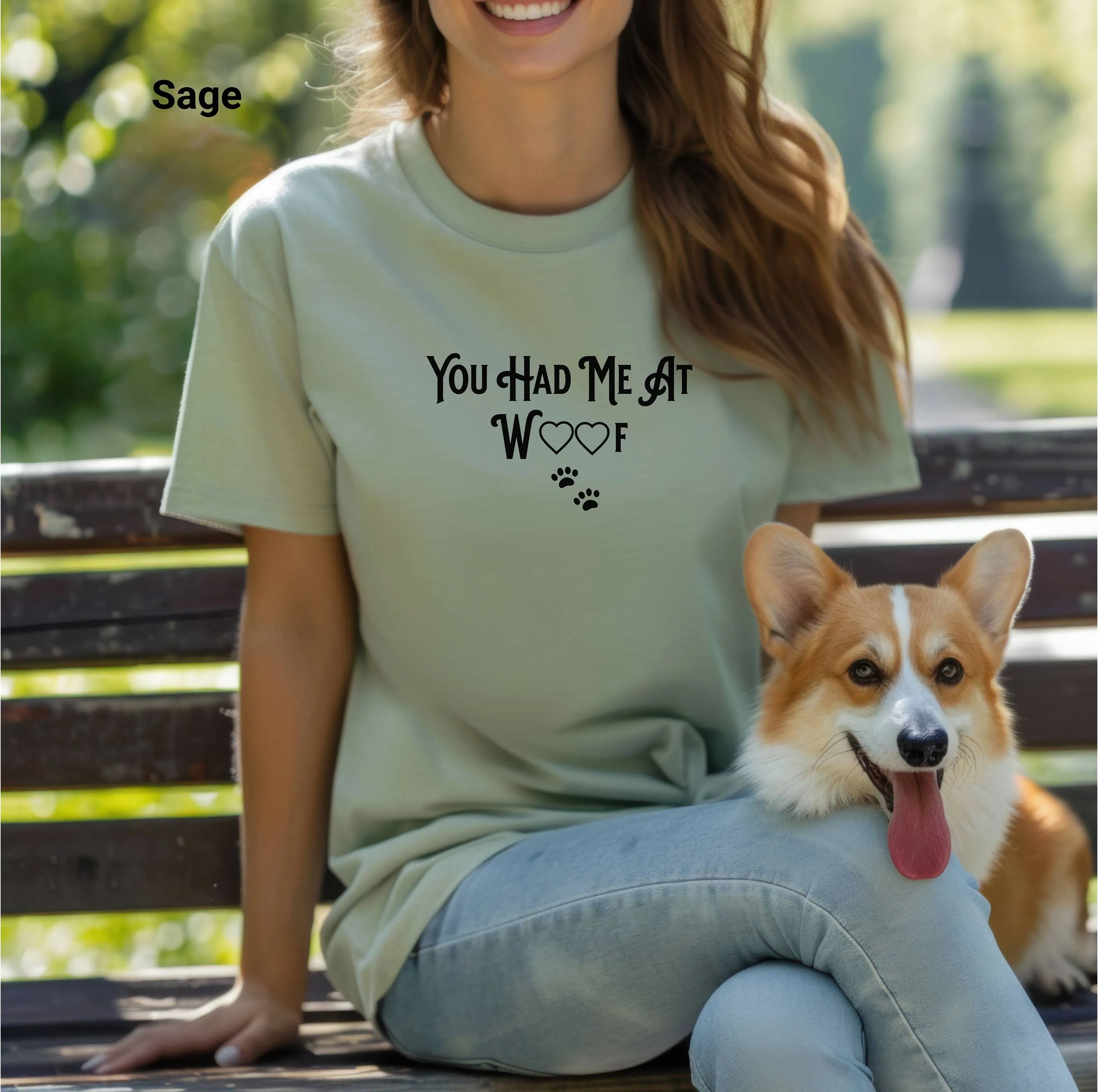 You Had Me at Woof Tee, Dog Lover Shirt, Pet Parent Gift, Bella Canvas 3001 Tee, Payful Dover Lover Tee, Paw-sitive T-Shirt