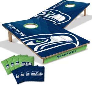 YouTheFan NFL 2’ x 3’ Wood Cornhole Game with Logo Bags