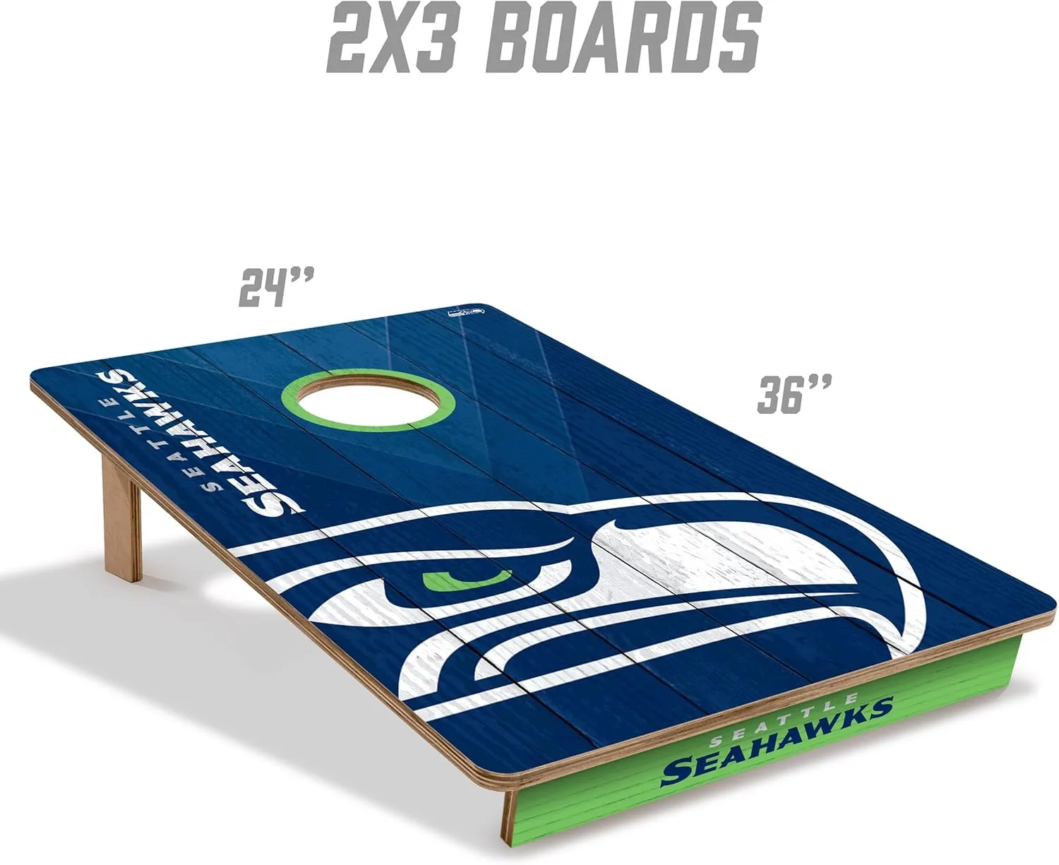 YouTheFan NFL 2’ x 3’ Wood Cornhole Game with Logo Bags