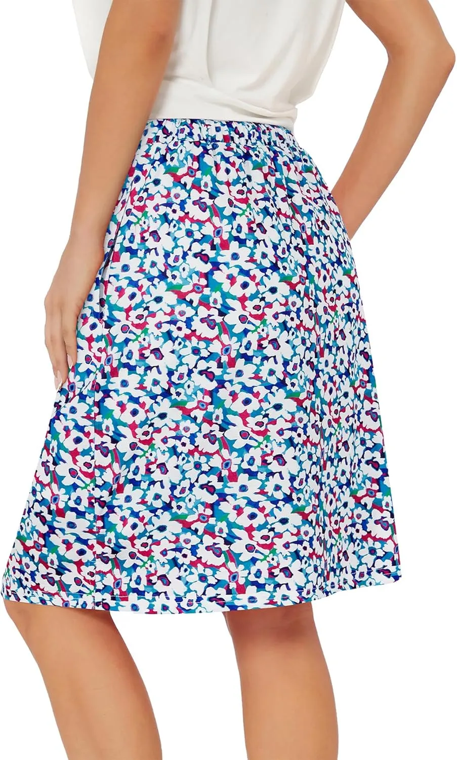 Zando Skorts for Women Dressy Casual Knee Length Skirts for Women with Pockets Athletic Drawstring Skirt Golf Tennis
