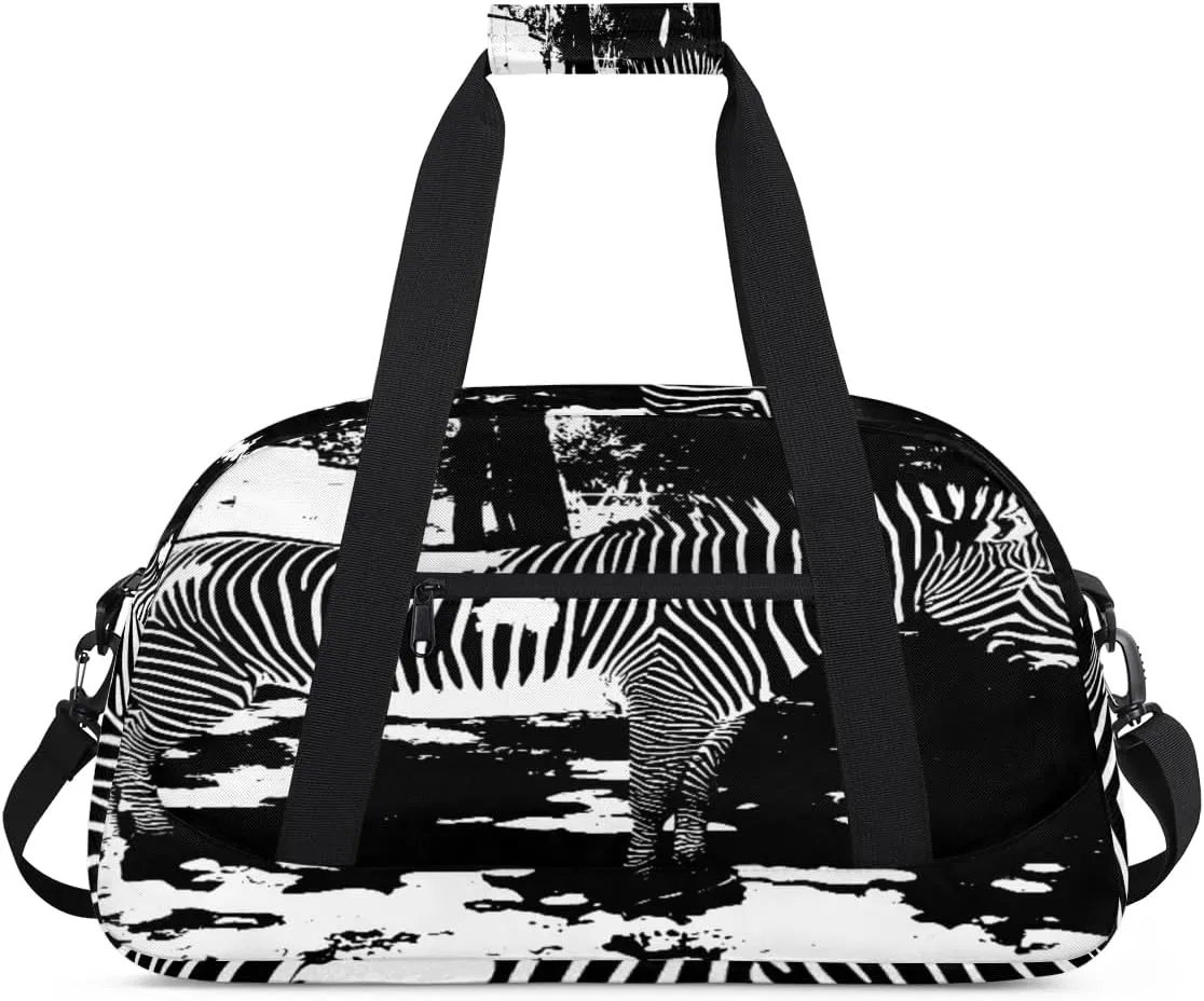 Zebra Shade Shadow Kids Duffle Bag for Kids Boys Girls Overnight Travel Bag Kids Duffel Bags Ballet Weekender Bag for School Gym Sport Sleepover Bag