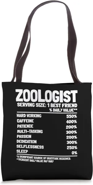 Zoologist Wildlife Scientist Zoology Lover Nutrition Tote Bag