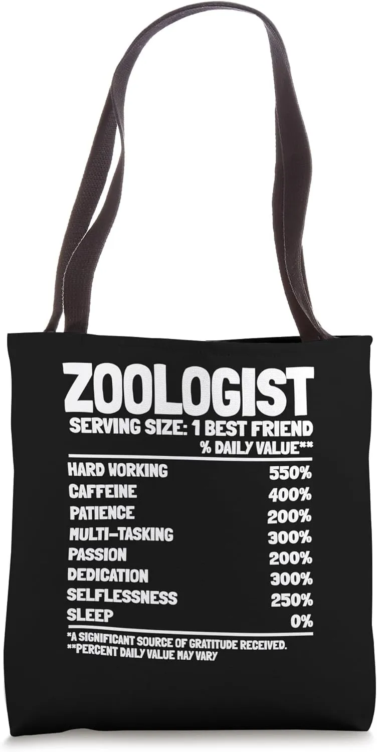 Zoologist Wildlife Scientist Zoology Lover Nutrition Tote Bag