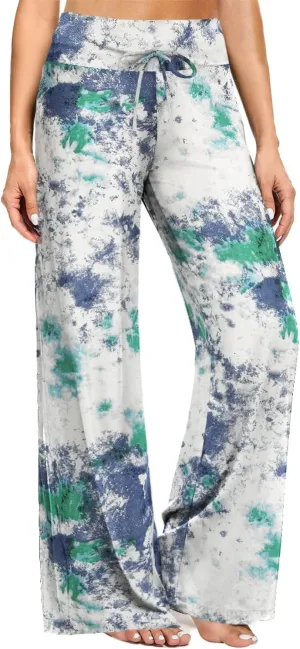 ZOOSIXX Soft Black Pajama Pants for Women, Wide Leg Comfy Casual Lounge Yoga Capri Pants 22'' / 30''