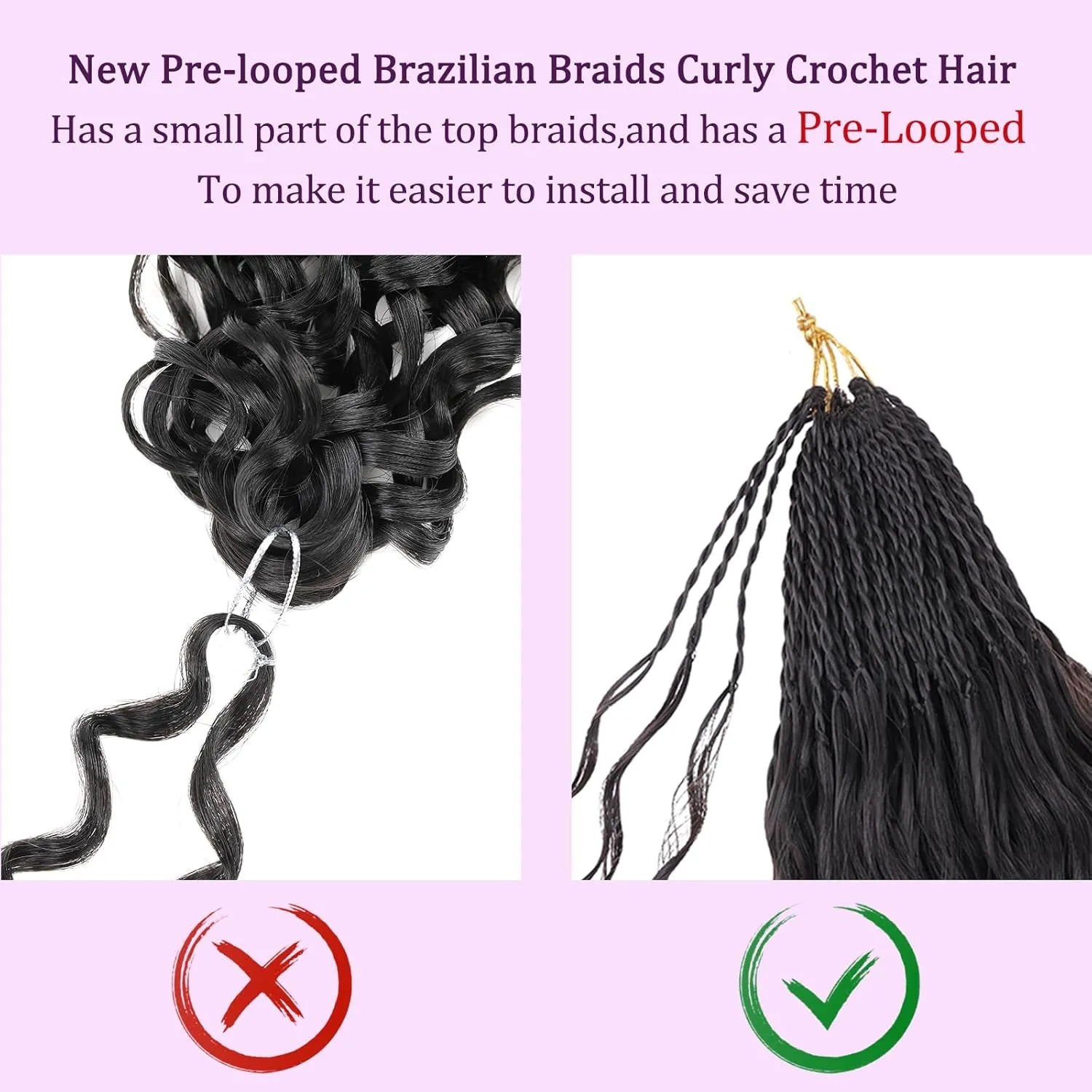 ZRQ Pre looped Micro Brazilian Braids Curly Crochet Bob Hair 10 inch Water Wave Crochet Hair Afro Kinky Curly Ombre Brown Braiding Hair Extensions Deep Wave Synthetic Crochet Hair For Women