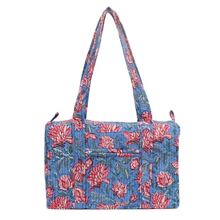 ZUCCHINI  HAND BLOCK PRINTED QUILTED TRAVEL MICRO DUFFLE BAG